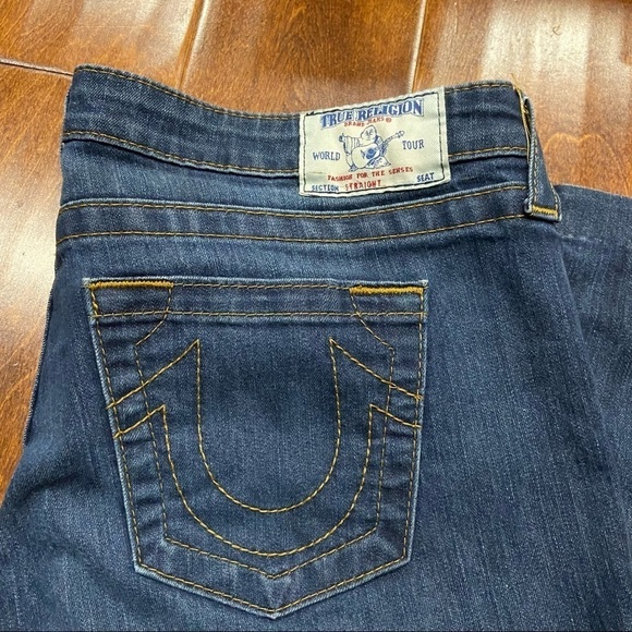 True Religion Straight Leg Denim Jeans Blue Size 36 - Picture 2 of 7